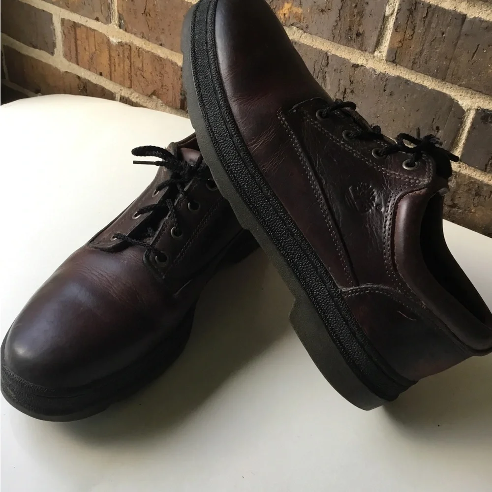 Men's Dark Brown Leather Derby Shoes - Timberland Style